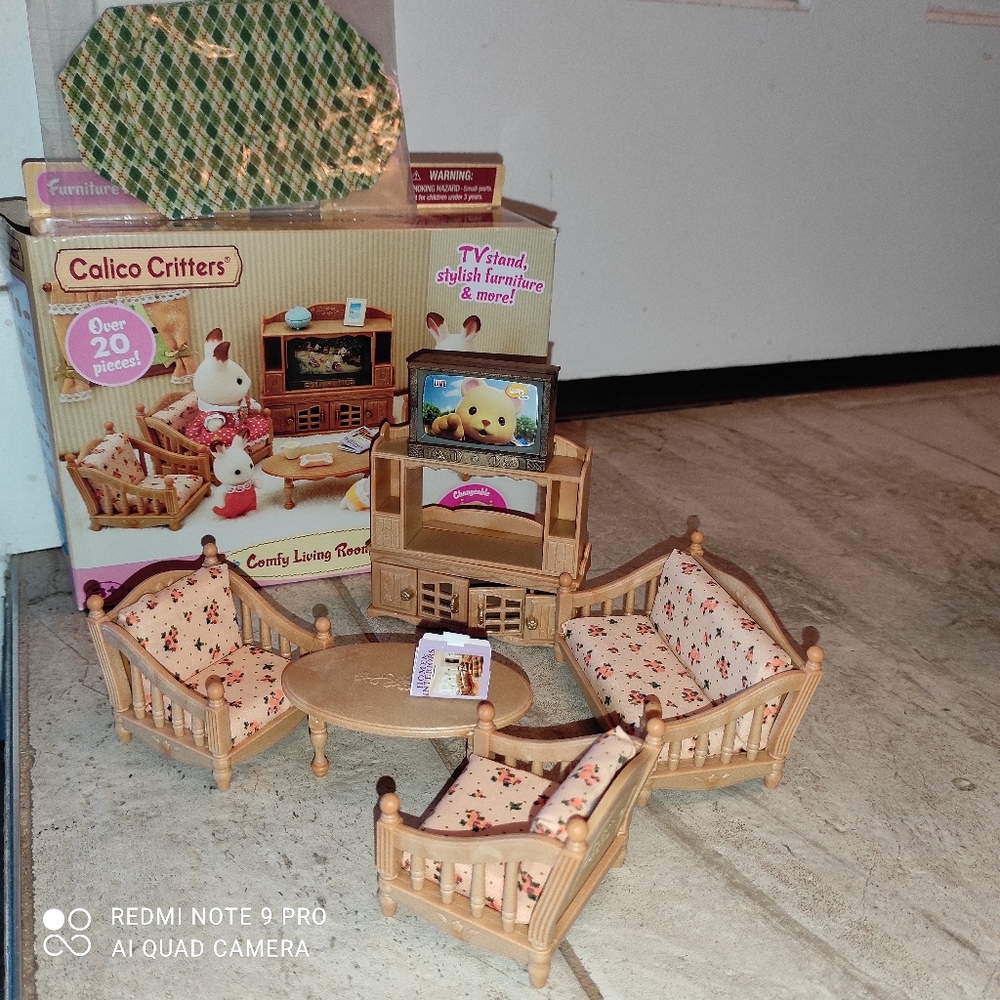 Calico Critters comfy living room set